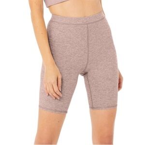 ALO Yoga Alosoft Flow Smoky Quartz Purple Heather  Atheleisure Biker Shorts